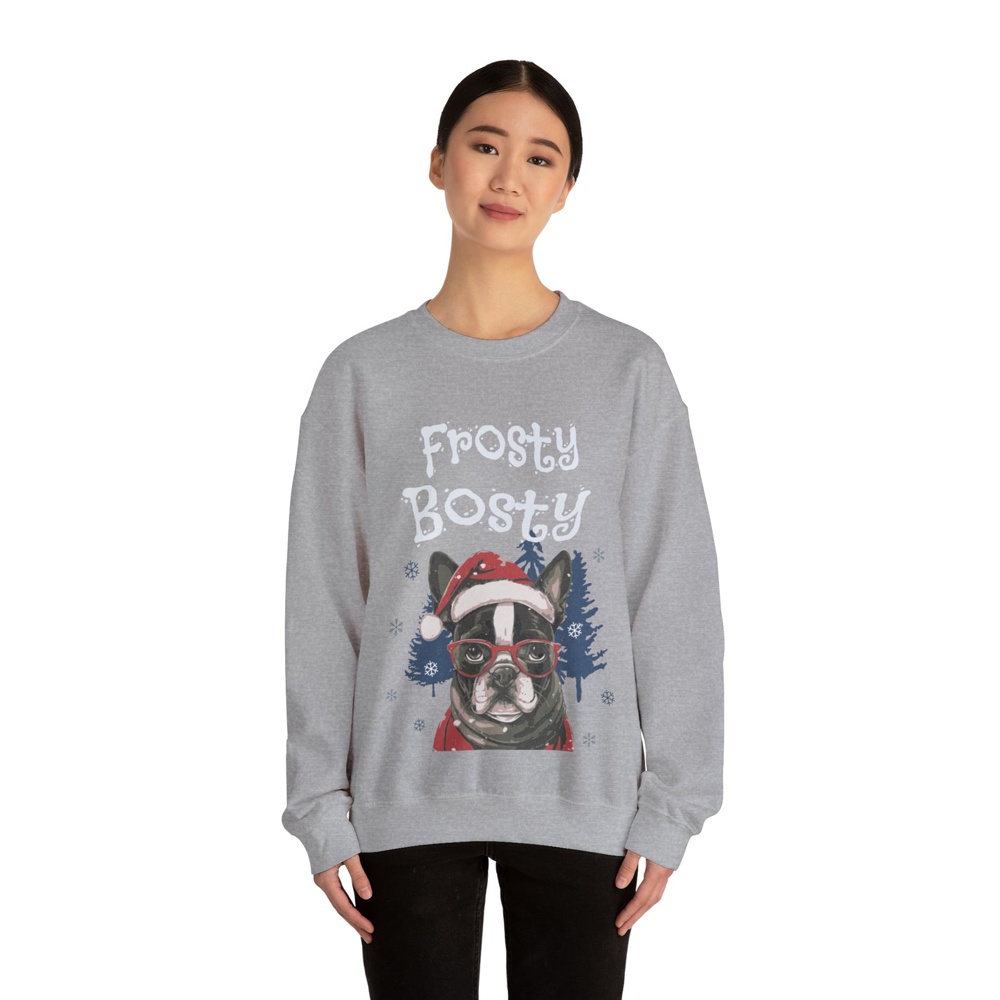 "Frosty Bosty" Christmas Unisex Crewneck Sweatshirt - French Boston