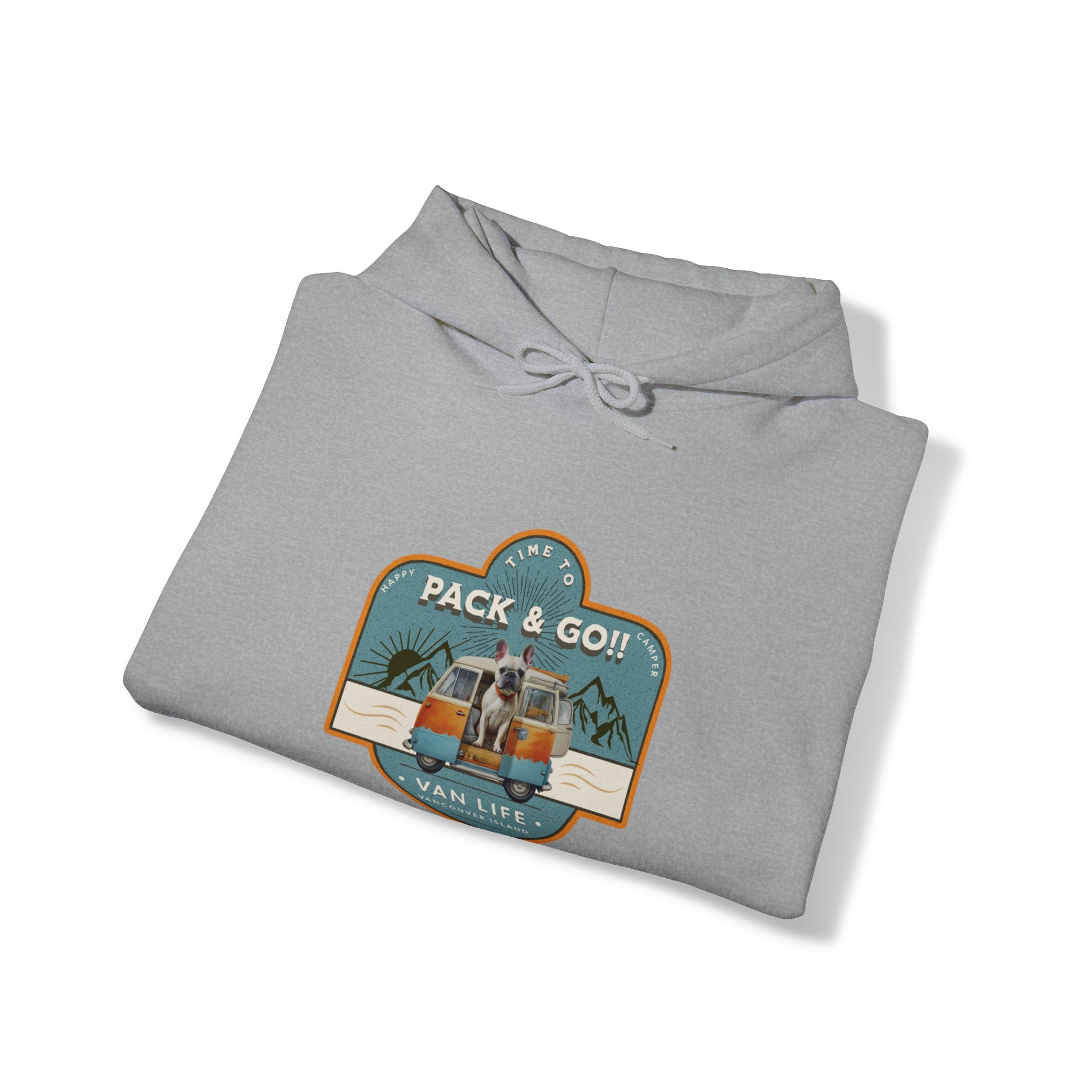 "Time to Pack & Go - Vancouver Island" - Unisex Heavy Blend™ Hooded Sweatshirt - French Boston