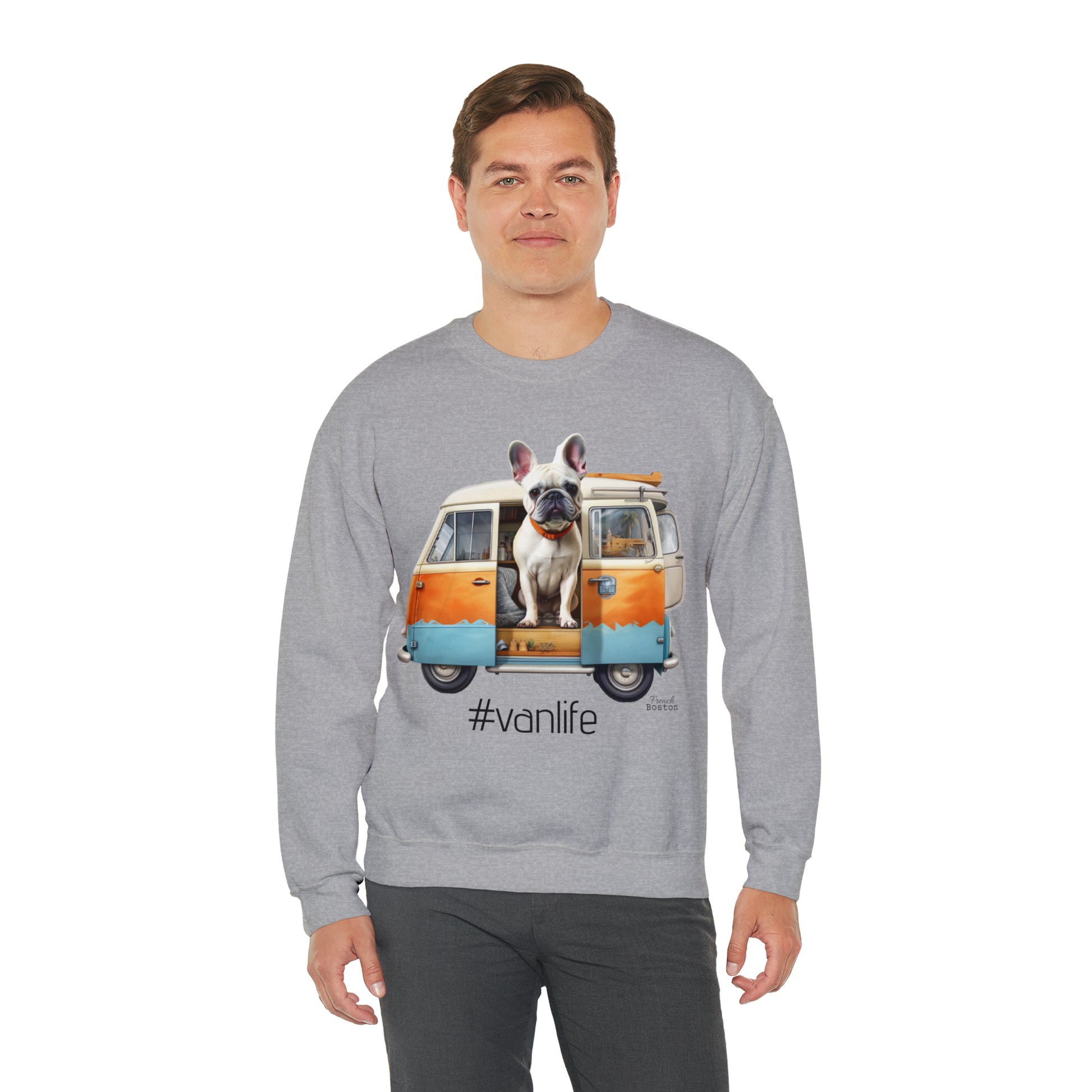 French Boston #Vanlife Unisex Crewneck Sweatshirt - French Boston