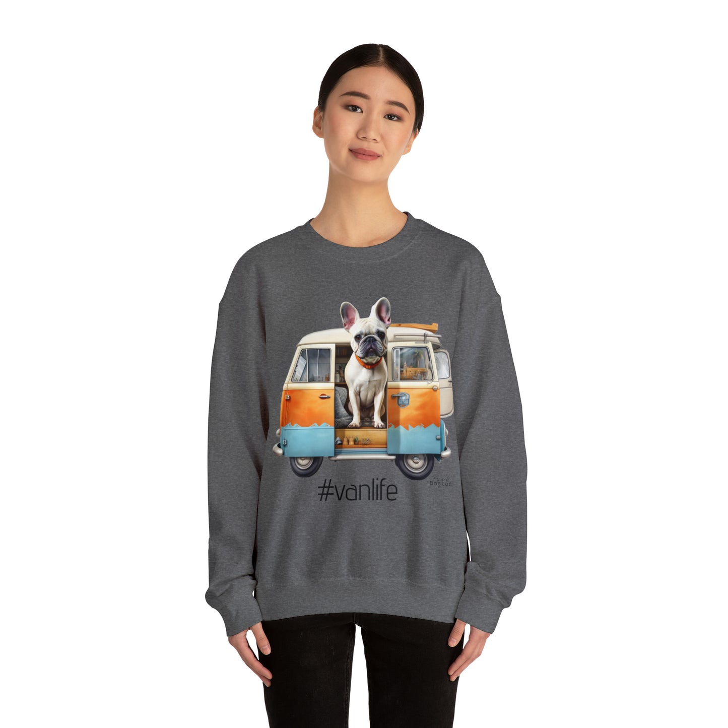 French Boston #Vanlife Unisex Crewneck Sweatshirt - French Boston