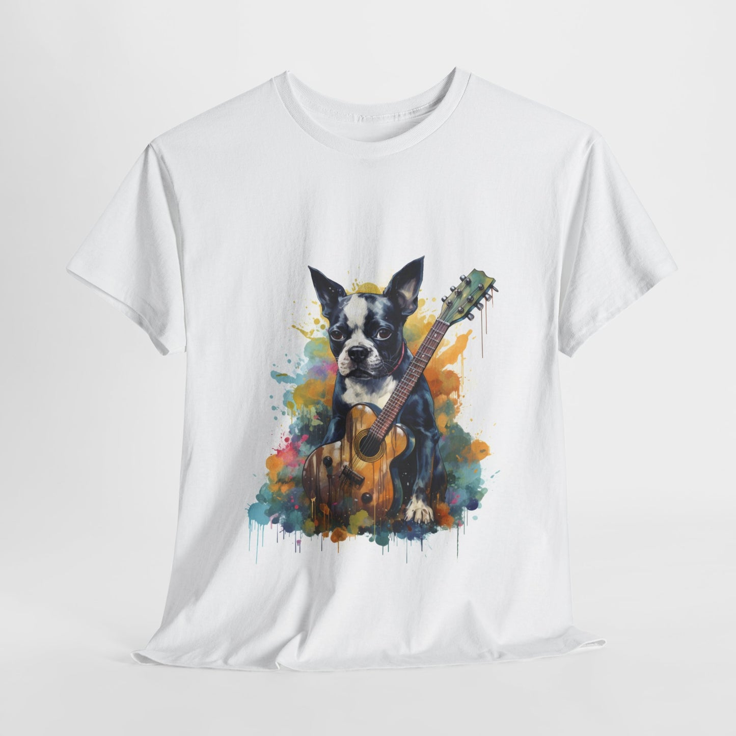 French Boston Guitar Watercolor T-Shirt