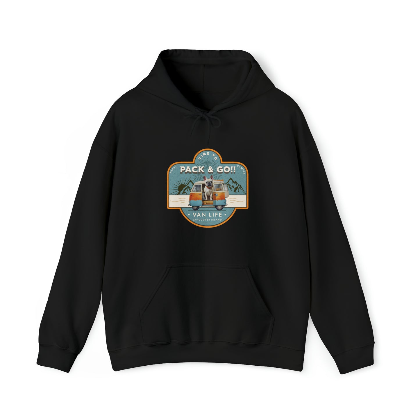 "Time to Pack & Go - Vancouver Island" - Unisex Heavy Blend™ Hooded Sweatshirt - French Boston