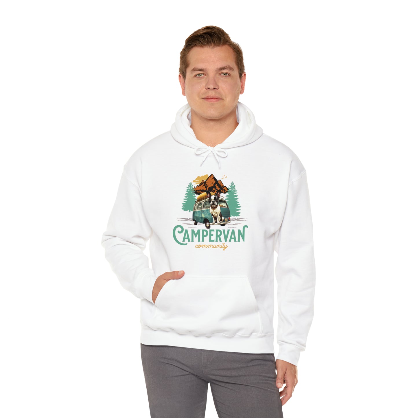 "Campervan Community" - French Boston Unisex Heavy Blend™ Hooded Sweatshirt - French Boston