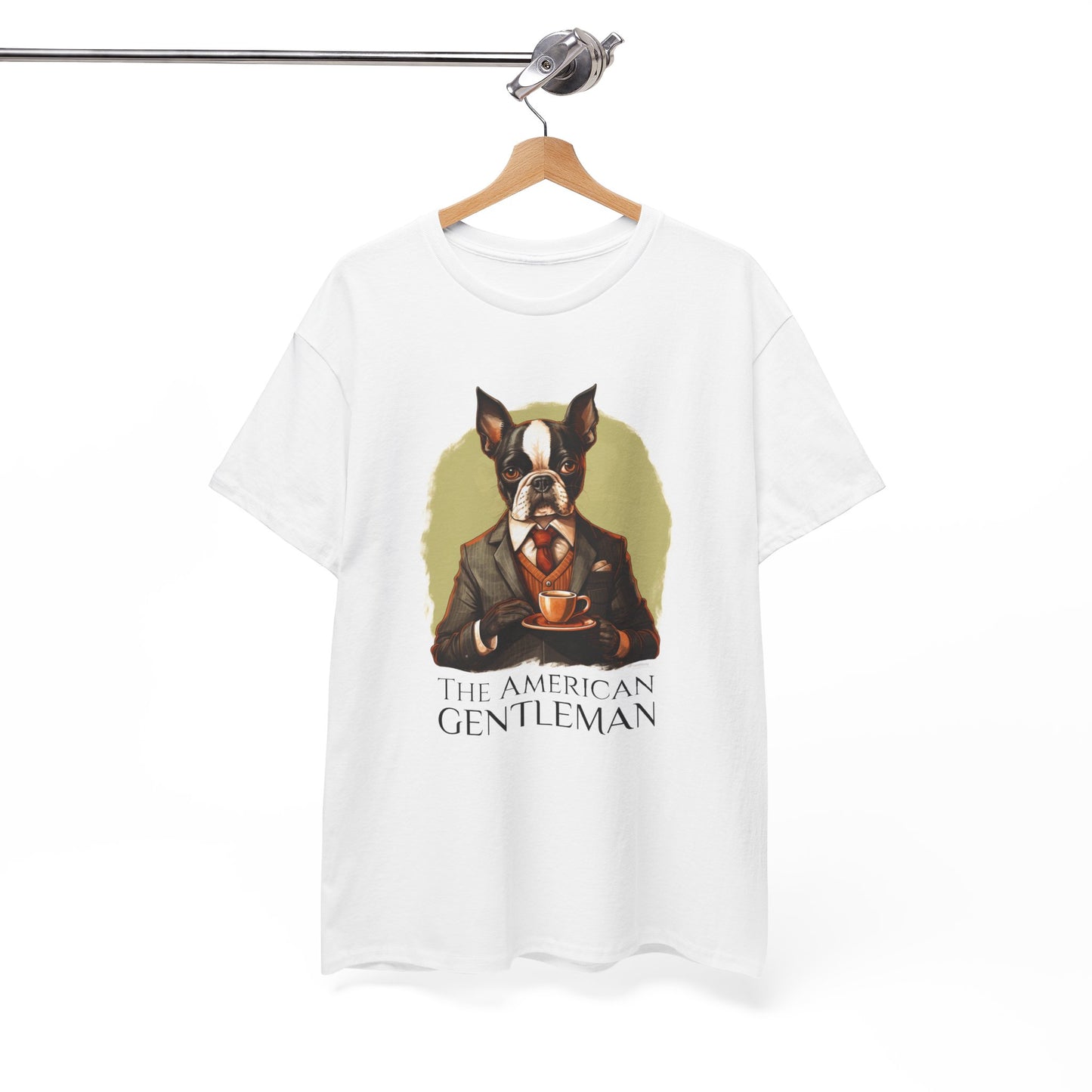 "The American Gentleman" Boston Terrier French Boston Unisex Heavy Cotton Tee