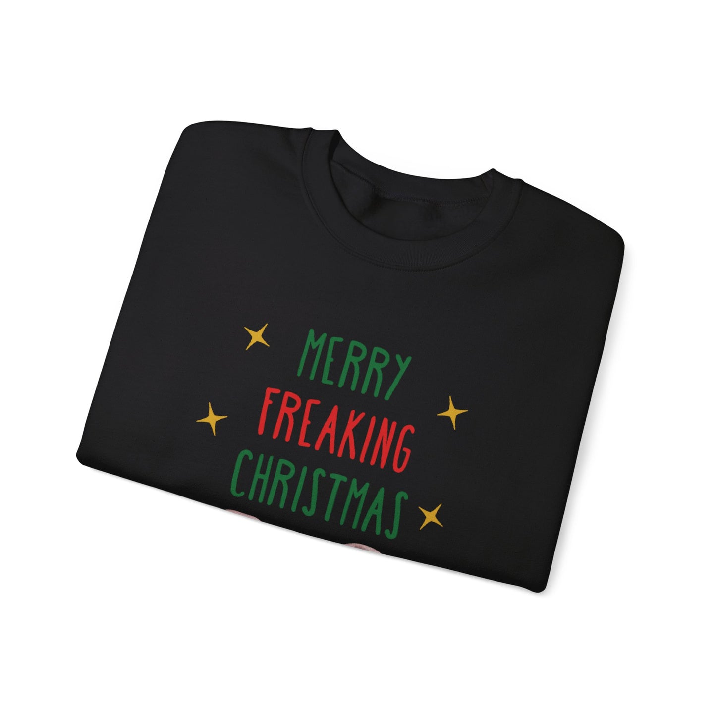 "Merry Freaking Christmas" - Funny French Bulldog Christmas Themed Sweatshirt - French Boston