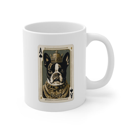 Boston Terrier Playing Card - French Boston Design Coffee Mug 11oz - French Boston