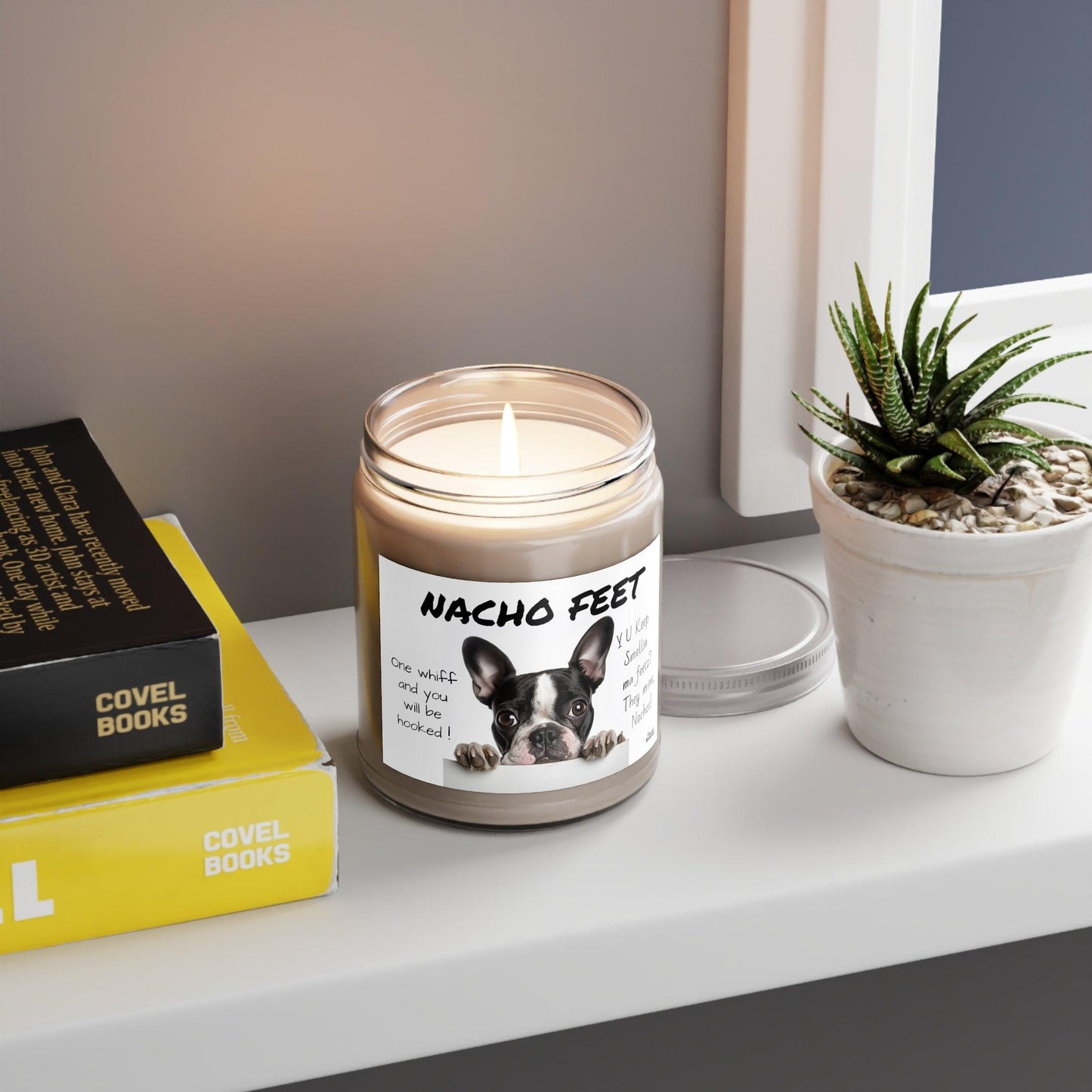 Nacho Feet Scented Soy Candle, 9oz - "Y U Keep Smellin Ma Feetz? They Mine, Nachos!" Vanilla Bean Scent - French Boston