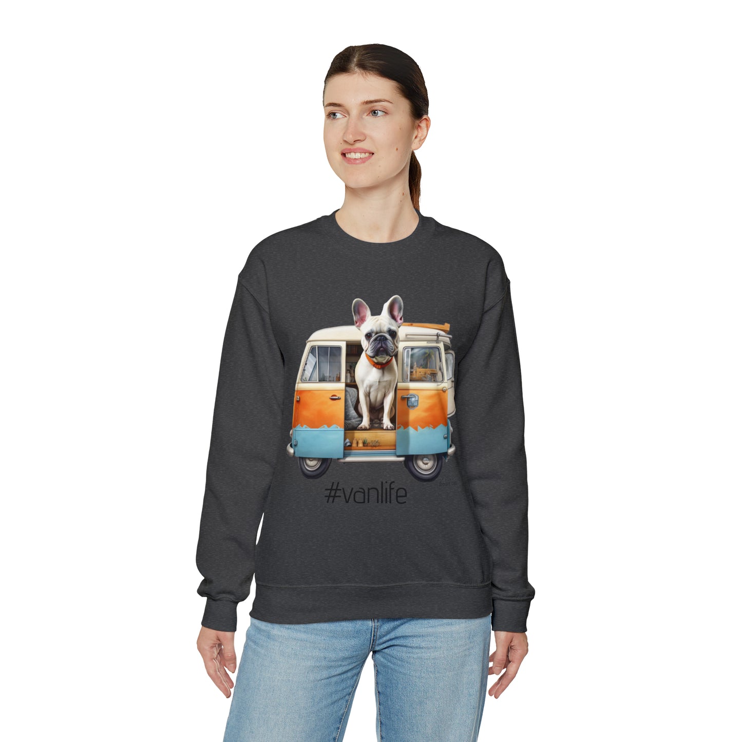 French Boston #Vanlife Unisex Crewneck Sweatshirt - French Boston