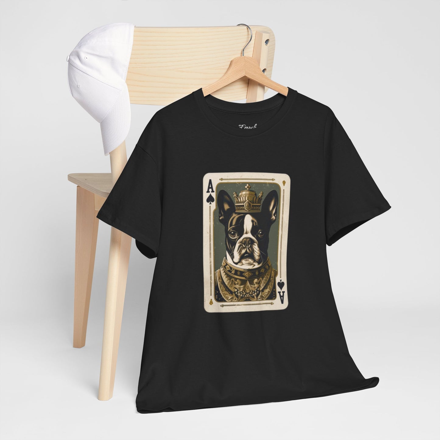 Boston Terrier Playing Card - French Boston Design T-Shirt - 100% Cotton