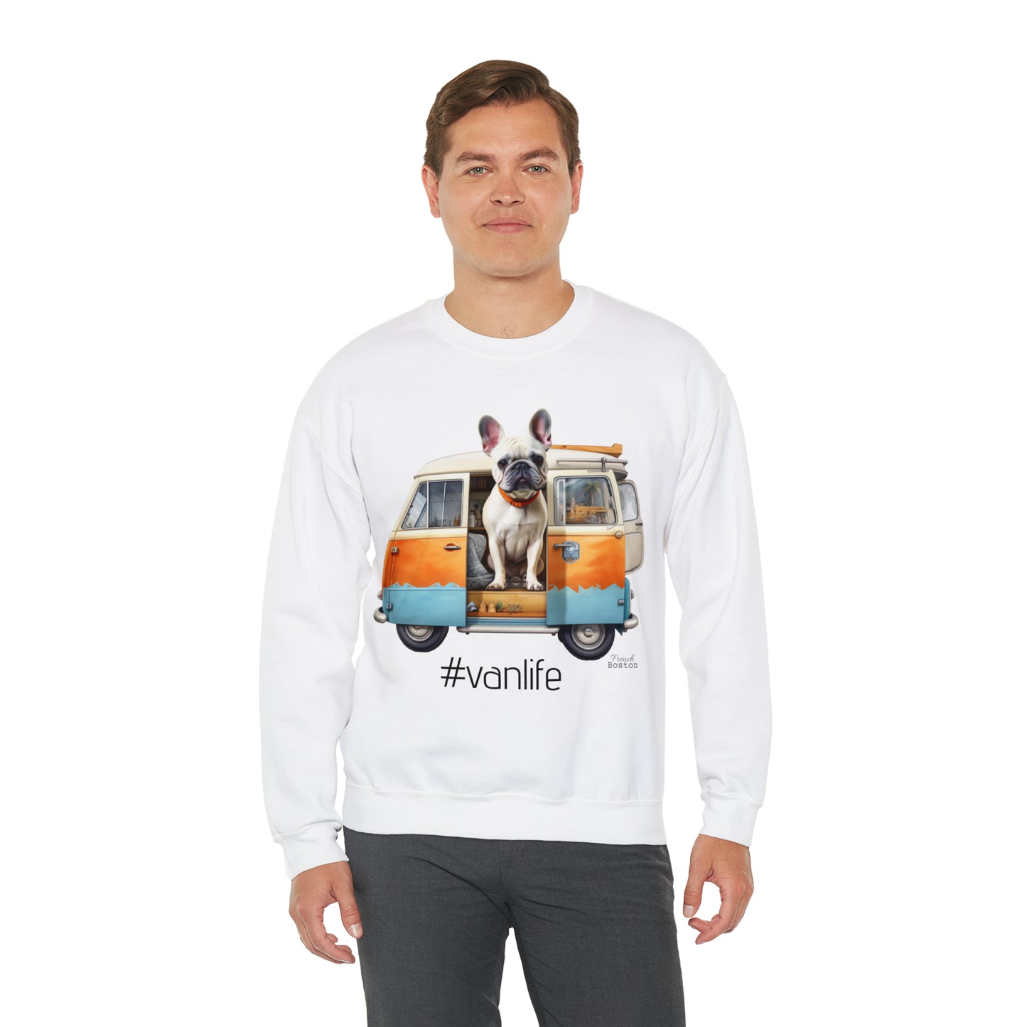 French Boston #Vanlife Unisex Crewneck Sweatshirt - French Boston