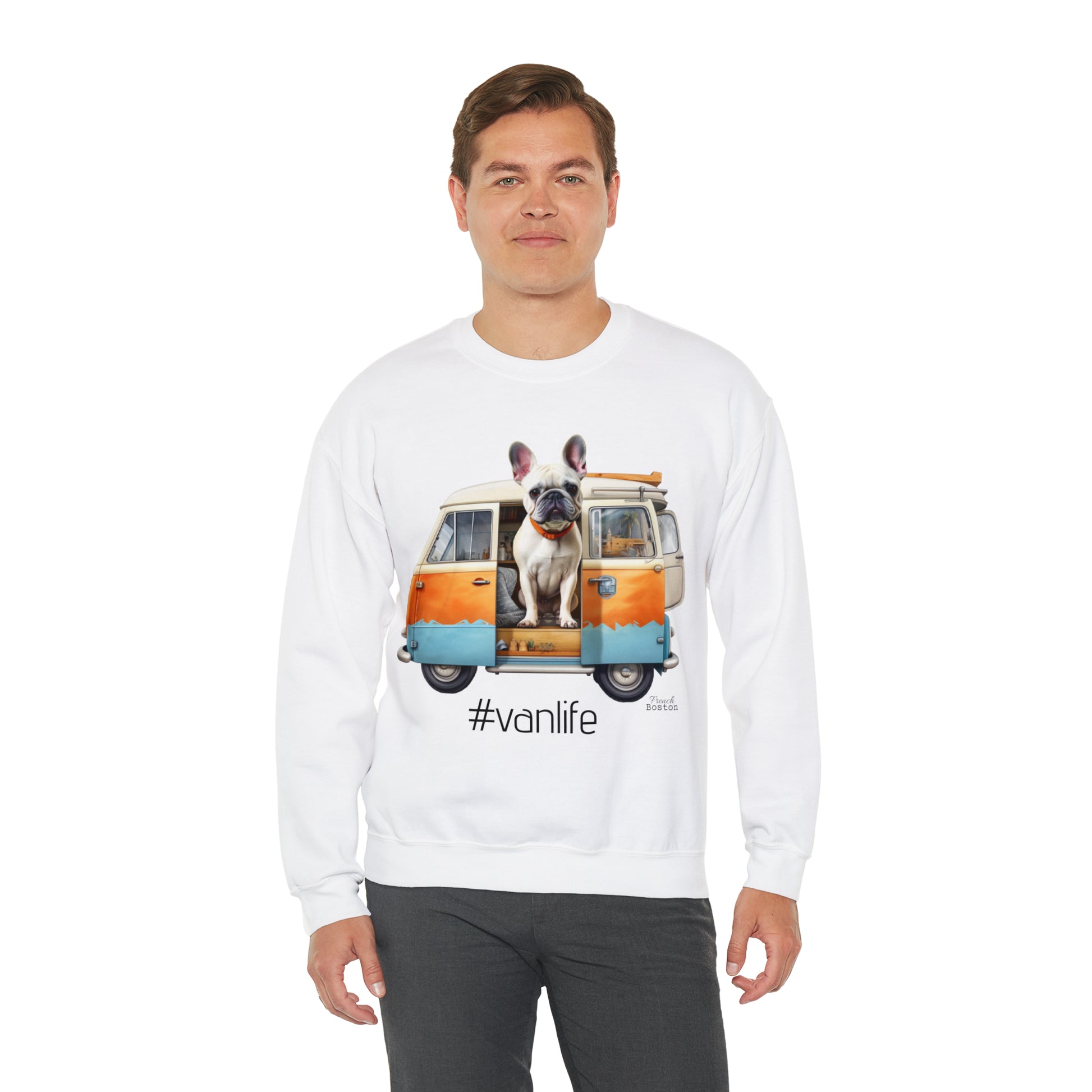 French Boston #Vanlife Unisex Crewneck Sweatshirt - French Boston