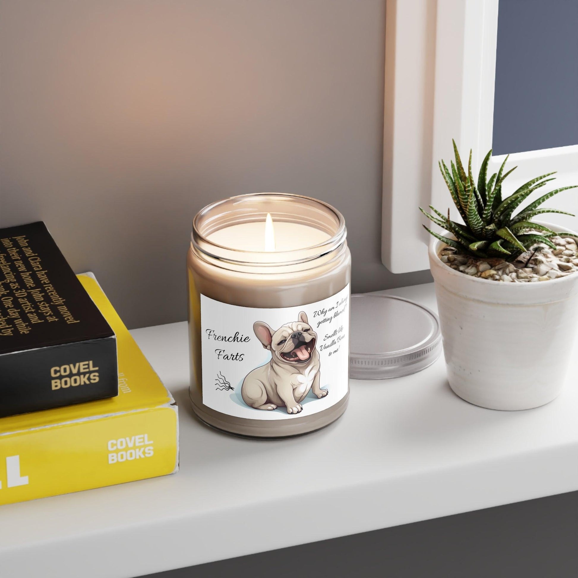 Frenchie Farts Scented Soy Candle, 9oz - "Why do they always blame me!...." 3 Scent Options - French Boston