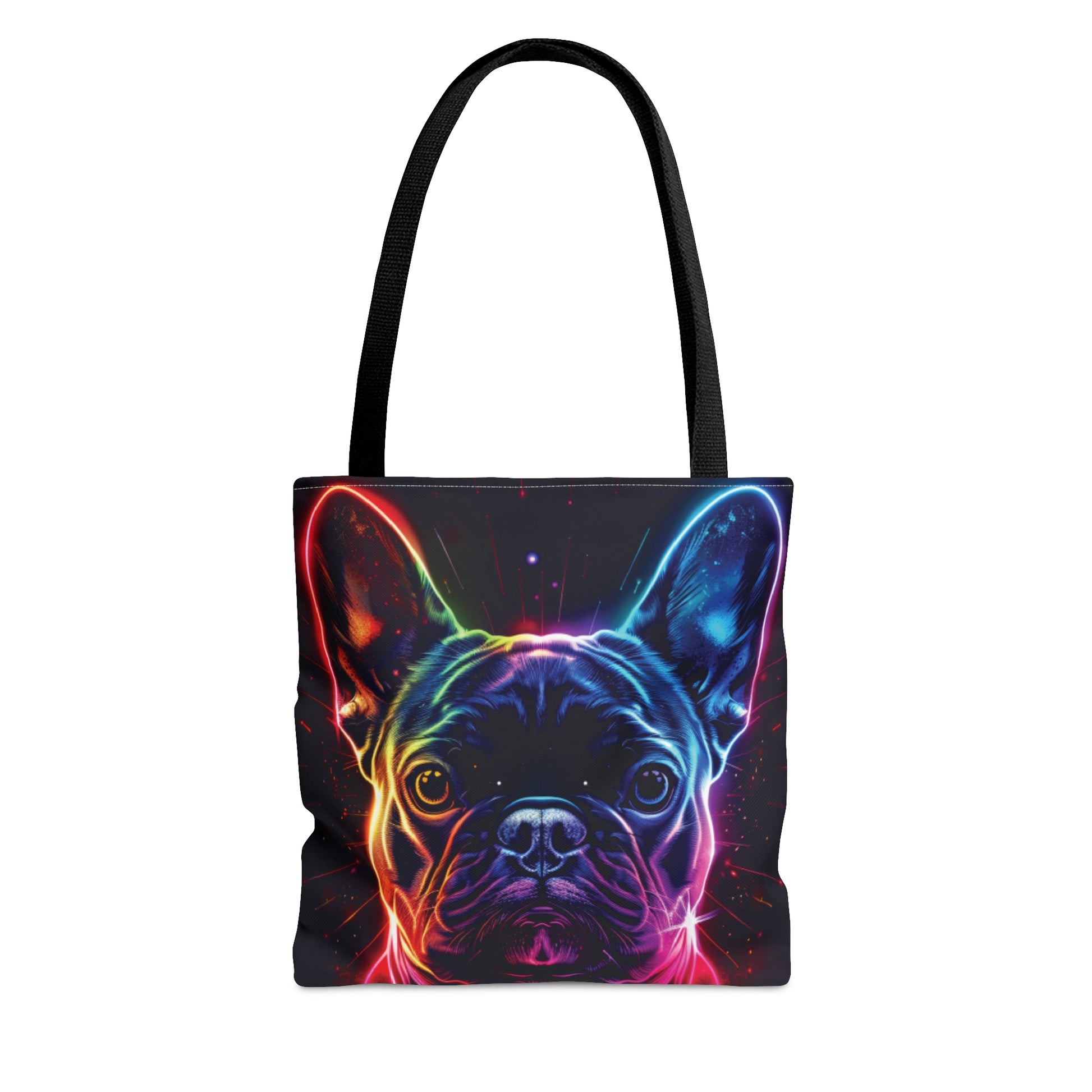 French Bulldog Neon themed Tote Bag (AOP) - French Boston