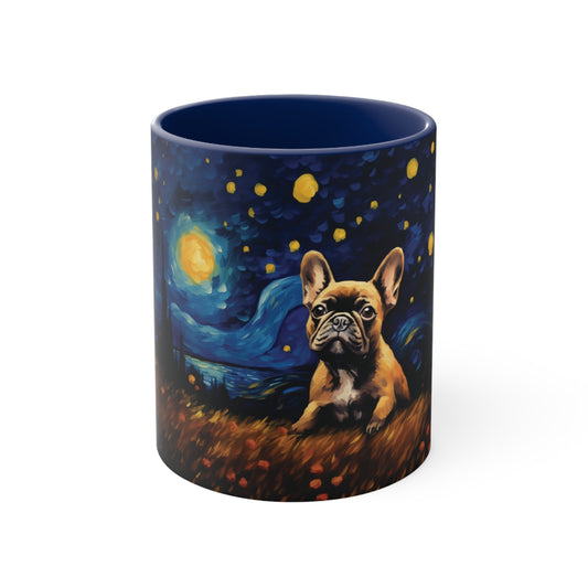 French Bulldog in Van Gogh Style Print Art Mug 11oz - French Boston