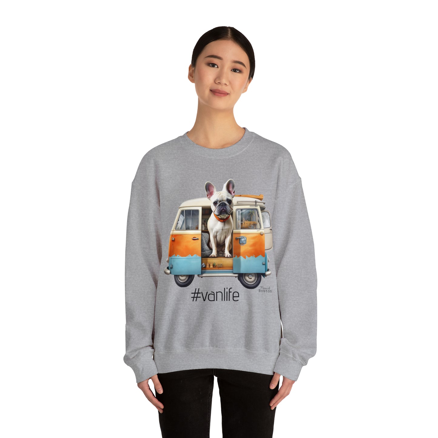 French Boston #Vanlife Unisex Crewneck Sweatshirt - French Boston