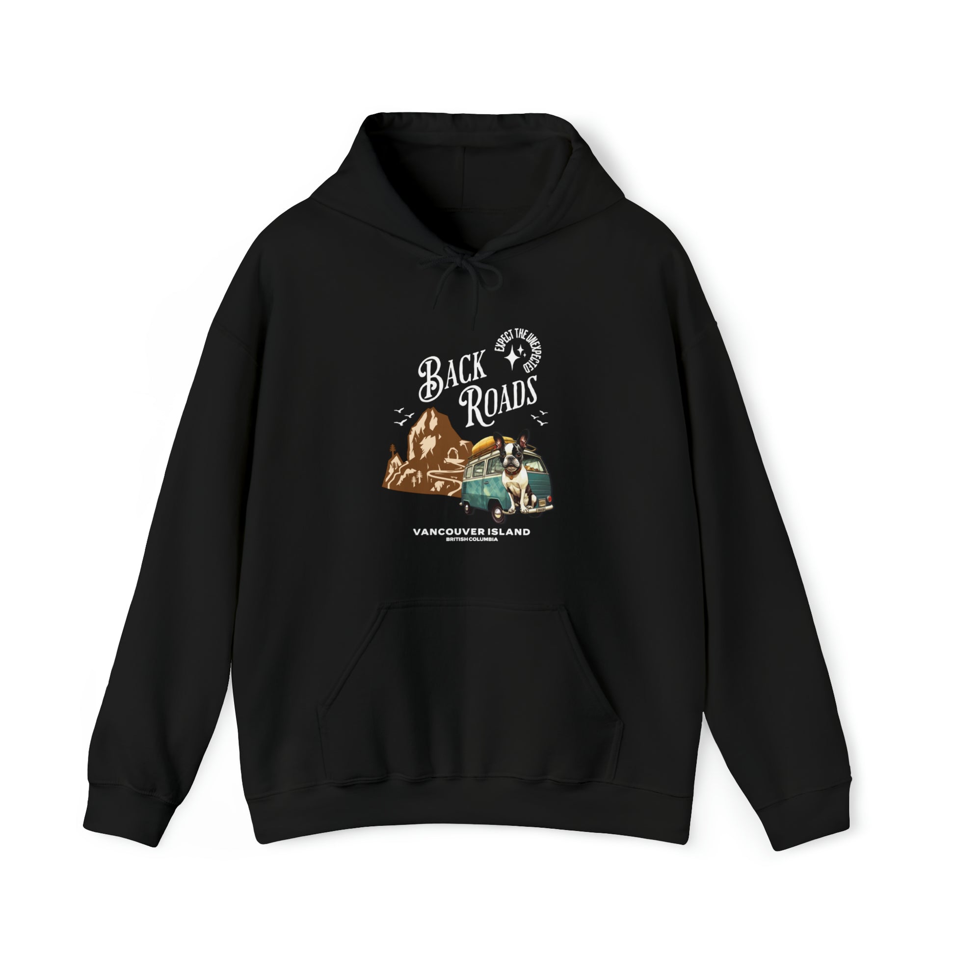 "Back Roads Vancouver Island - Expect the Unexpected" - Unisex Heavy Blend™ Hooded Sweatshirt - French Boston