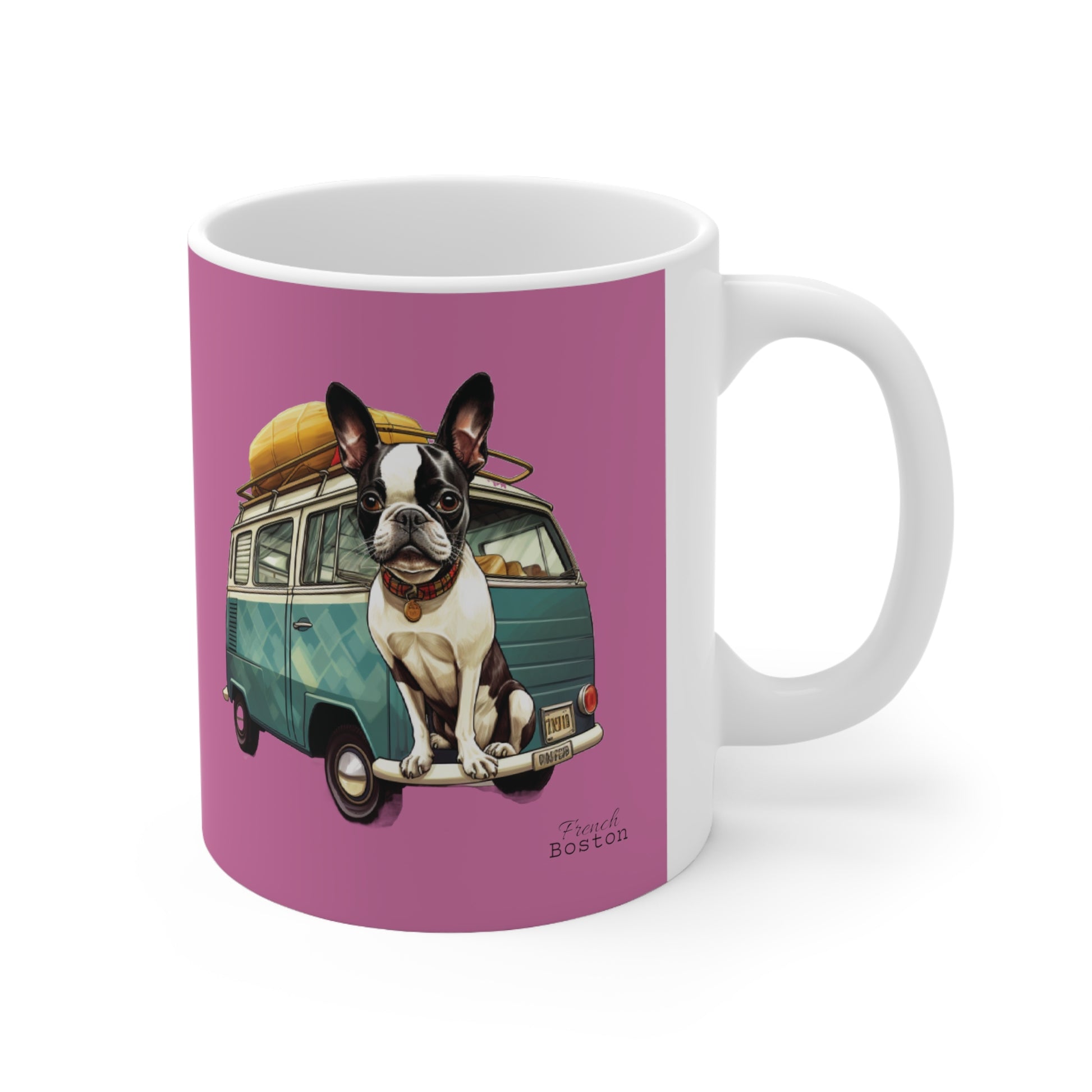 Boston Terrier in Campervan Coffee Mug 11oz - French Boston