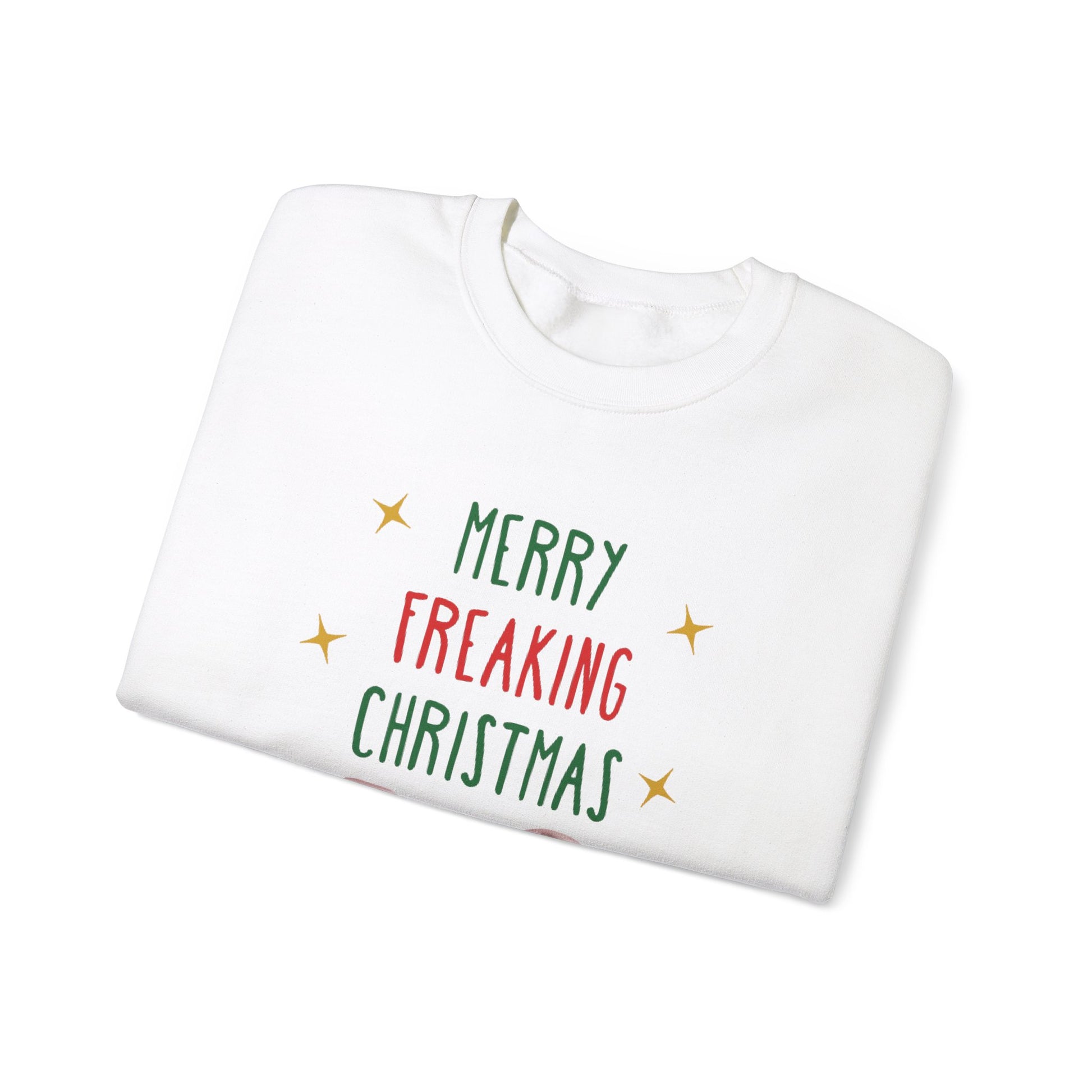 "Merry Freaking Christmas" - Funny French Bulldog Christmas Themed Sweatshirt - French Boston