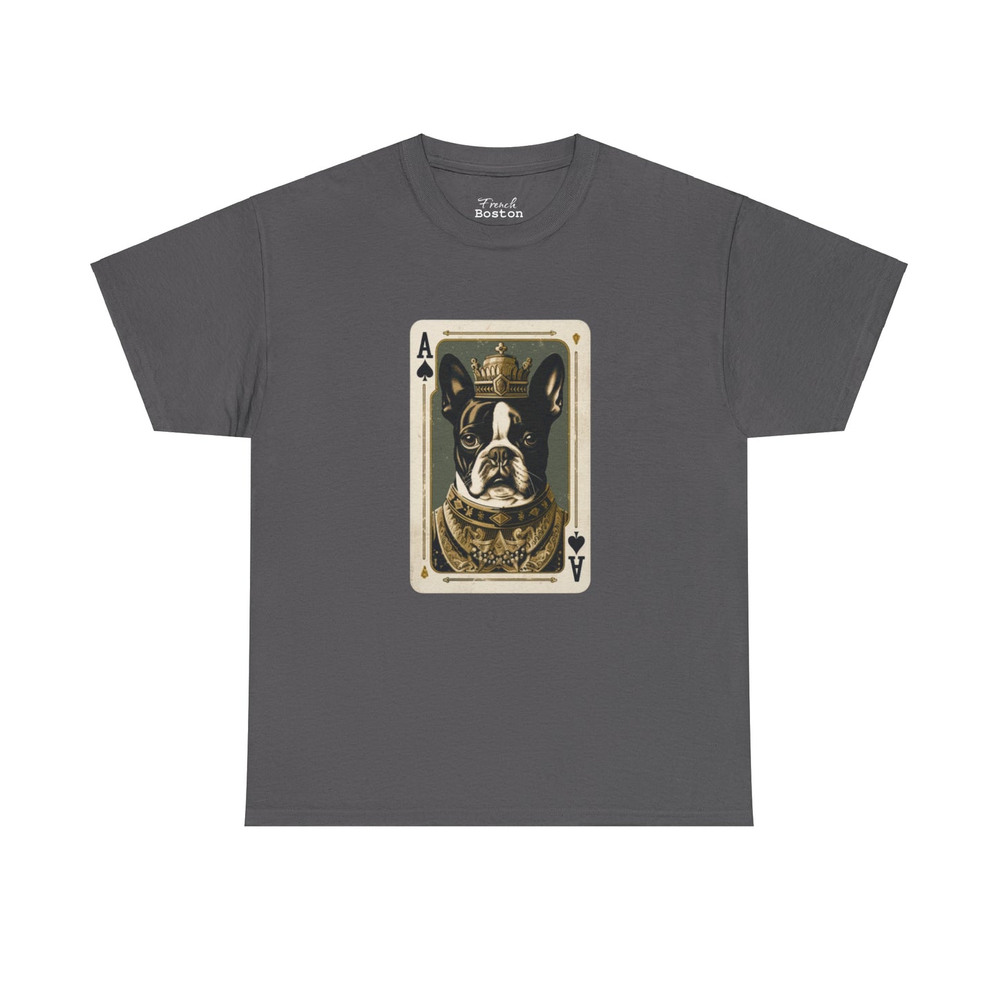 Boston Terrier Playing Card - French Boston Design T-Shirt - 100% Cotton