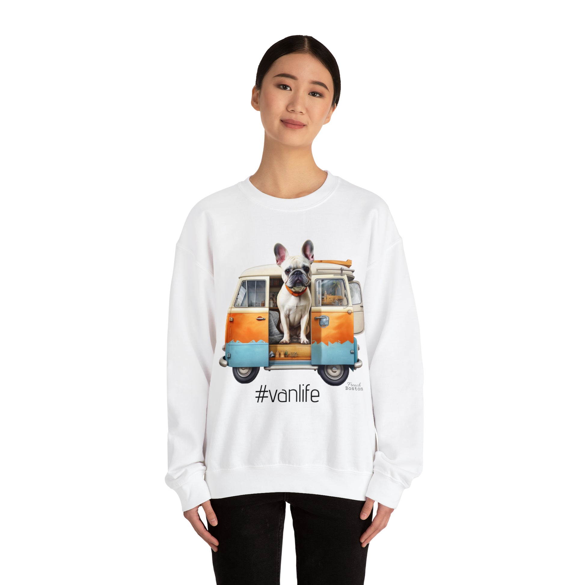 French Boston #Vanlife Unisex Crewneck Sweatshirt - French Boston