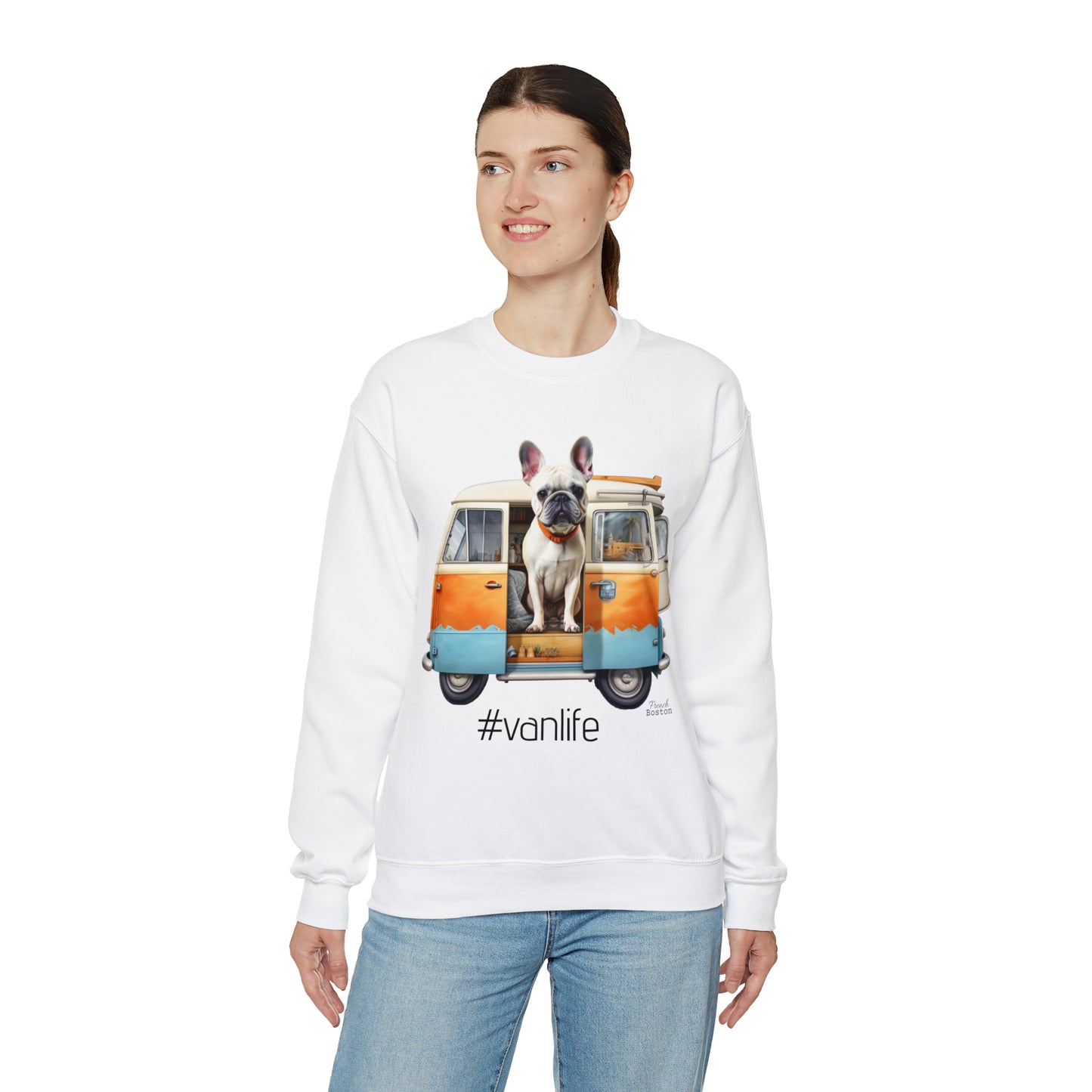 French Boston #Vanlife Unisex Crewneck Sweatshirt - French Boston