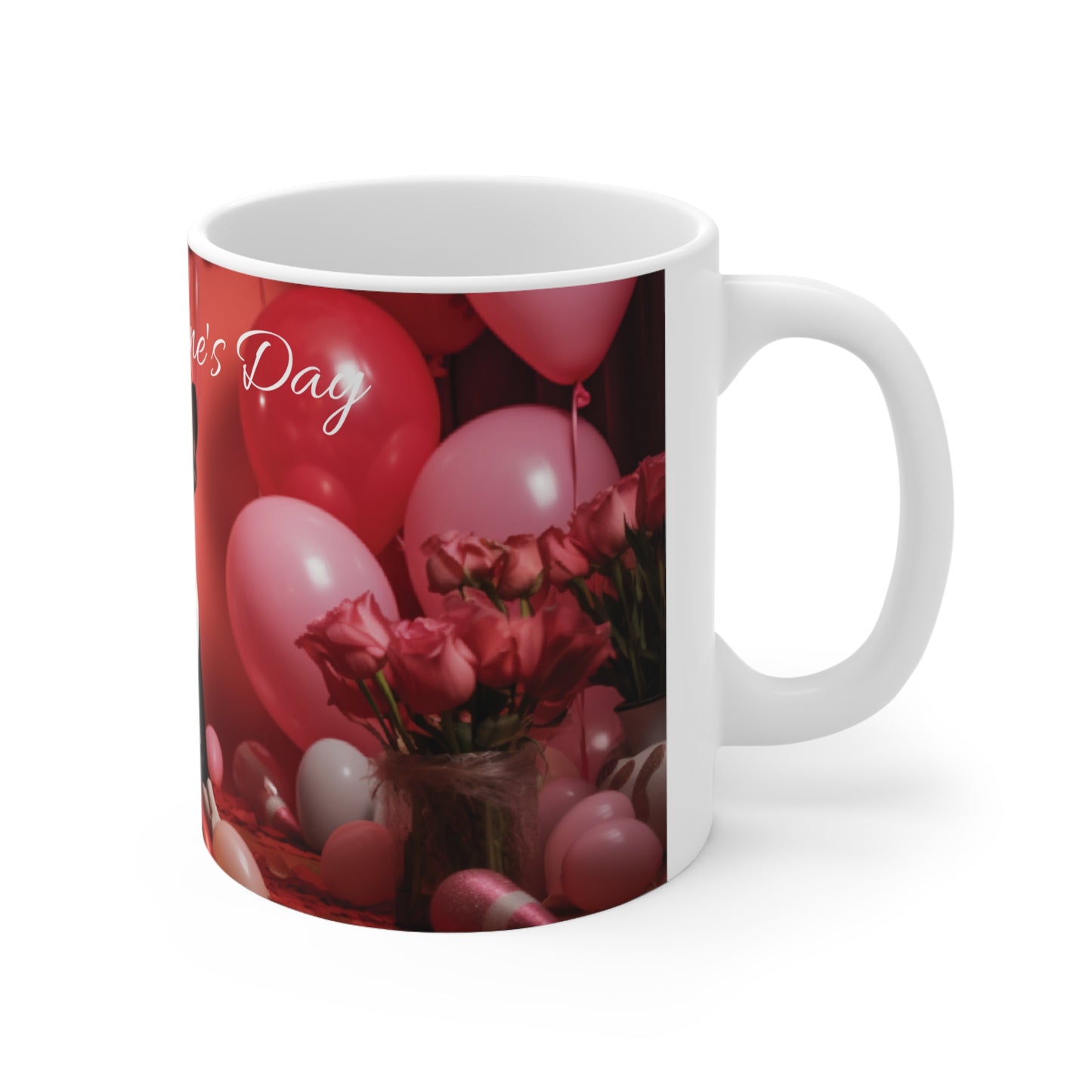 "Happy Valentine's Day" Boston Terrier Valentines Day Themed Ceramic Mug 11oz - French Boston