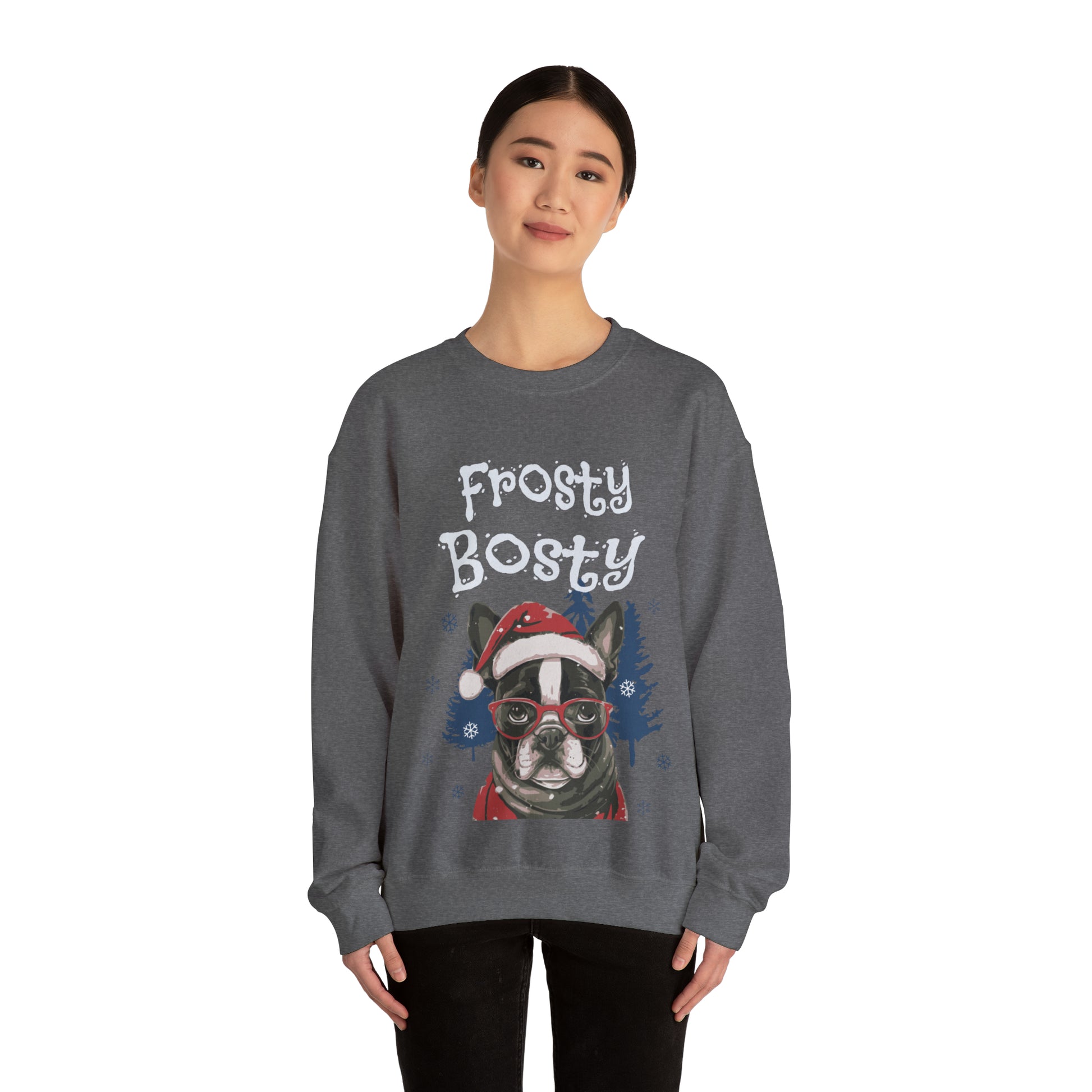 "Frosty Bosty" Christmas Unisex Crewneck Sweatshirt - French Boston