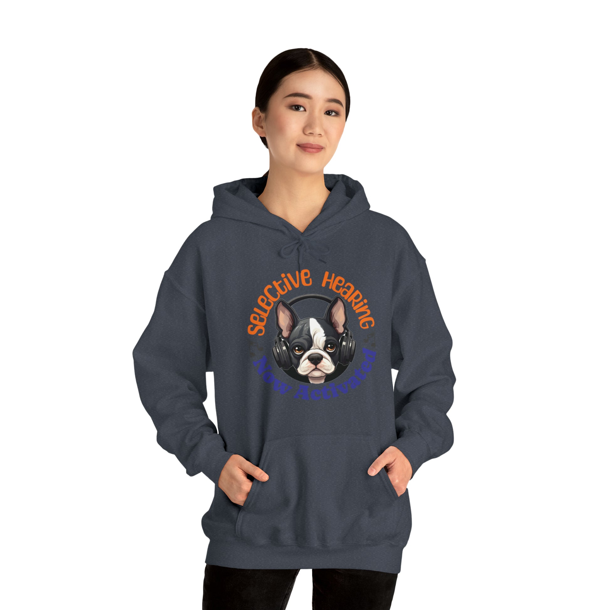 "Selective Hearing Now Activated" - Unisex Heavy Blend™ Hooded Sweatshirt - French Boston