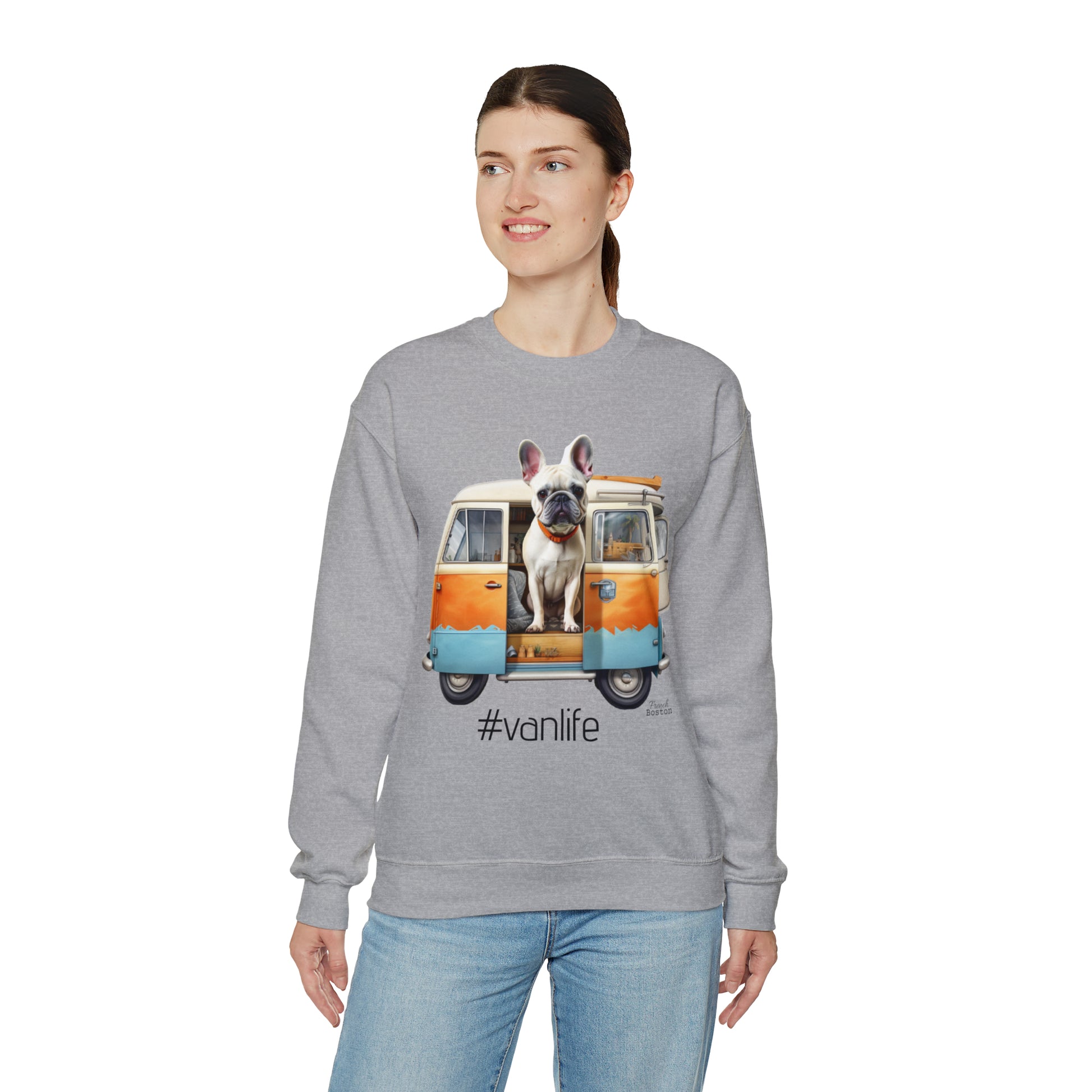 French Boston #Vanlife Unisex Crewneck Sweatshirt - French Boston