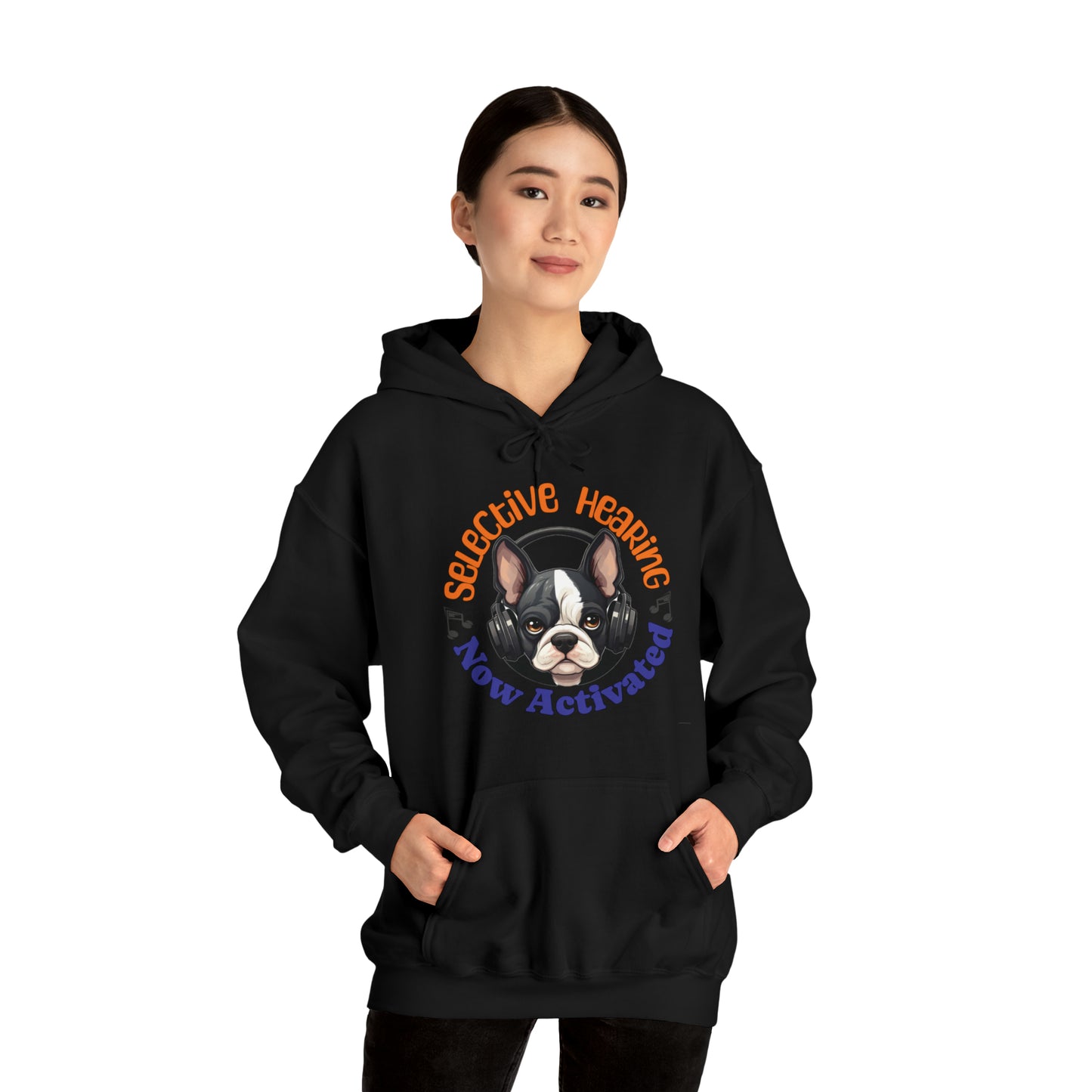 "Selective Hearing Now Activated" - Unisex Heavy Blend™ Hooded Sweatshirt - French Boston