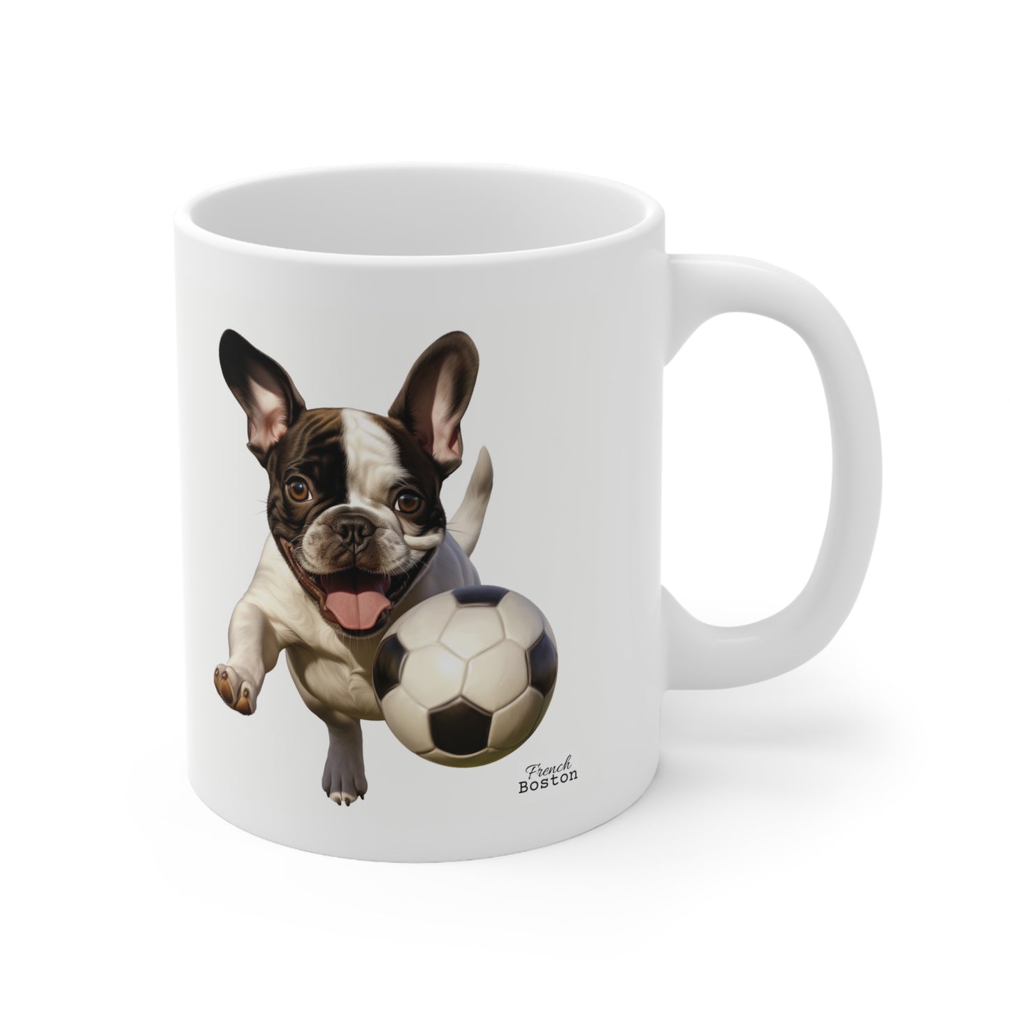 French Boston playing Football Coffee Mug 11oz - French Boston