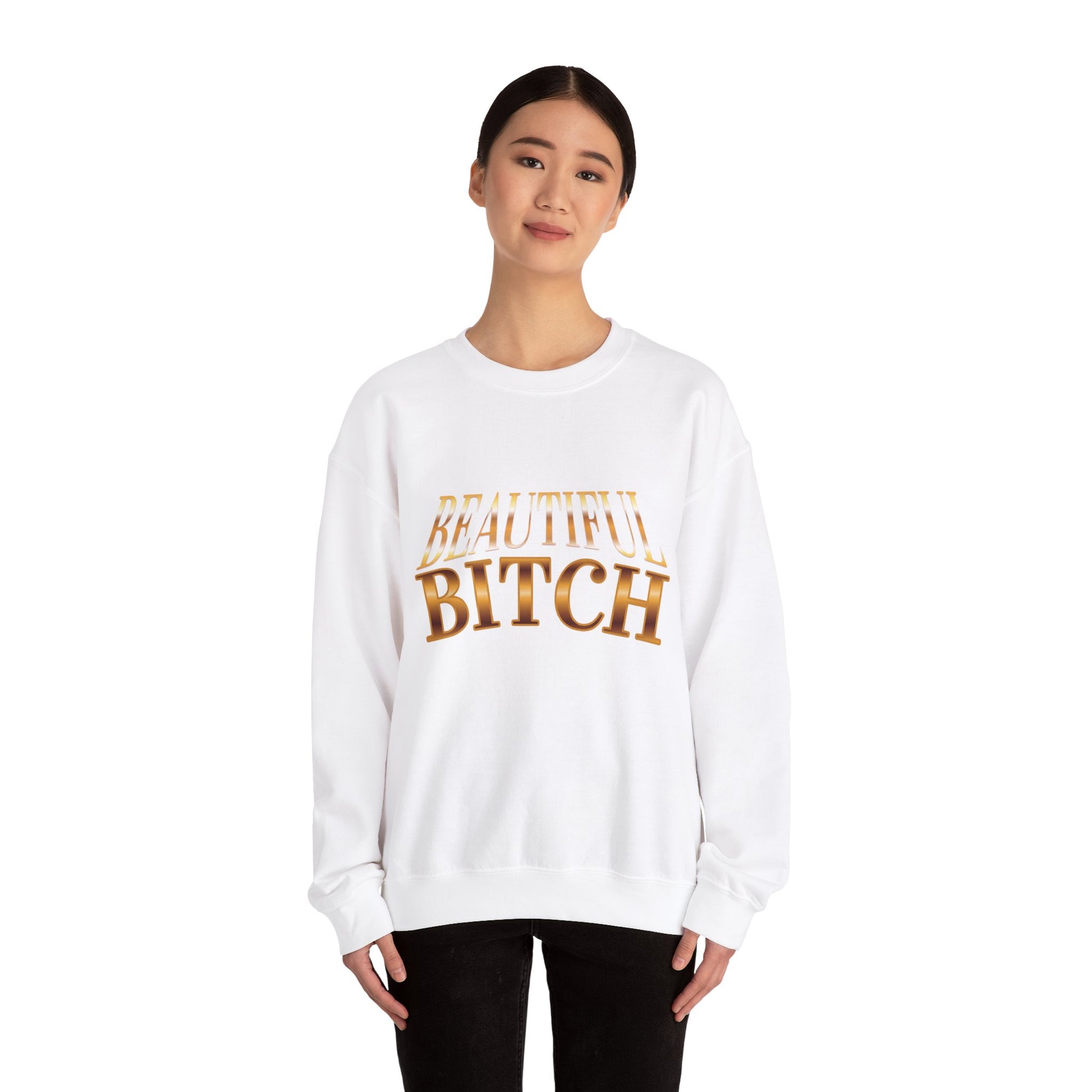 "Beautiful Bitch" - French Boston Funny Themed Sweatshirt - French Boston