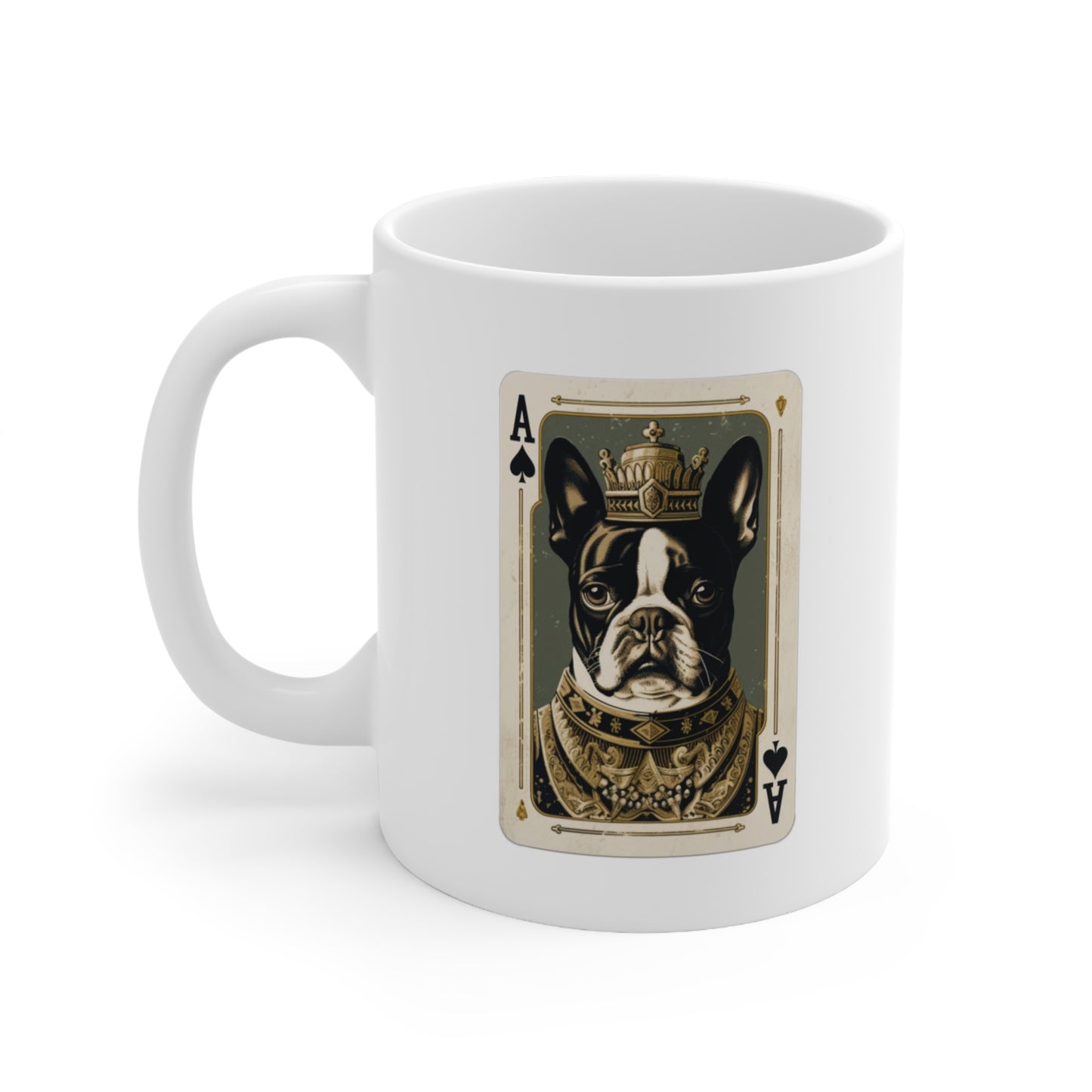 Boston Terrier Playing Card - French Boston Design Coffee Mug 11oz - French Boston