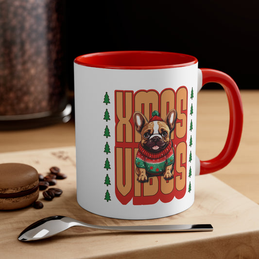 "XMAS VIBES" French Bulldog Holiday Mug - French Boston