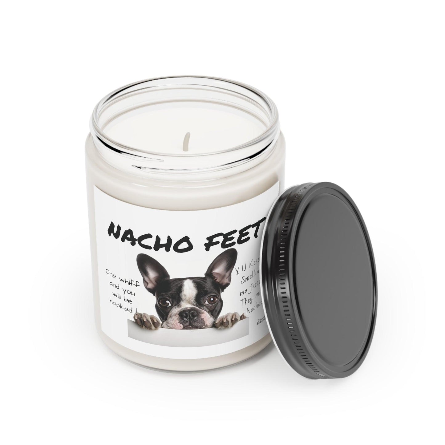 Nacho Feet Scented Soy Candle, 9oz - "Y U Keep Smellin Ma Feetz? They Mine, Nachos!" Cinnamon Stick Scent - French Boston