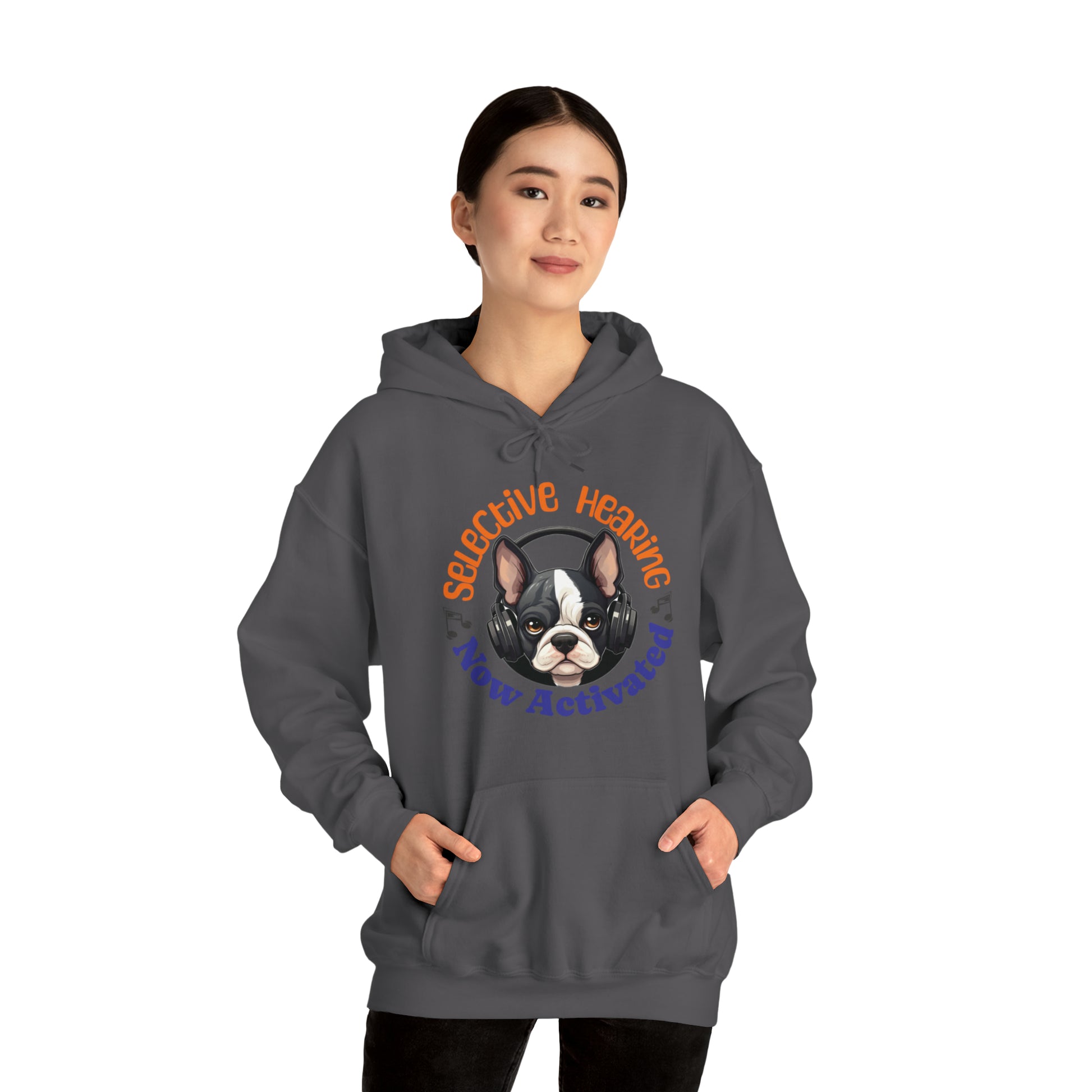 "Selective Hearing Now Activated" - Unisex Heavy Blend™ Hooded Sweatshirt - French Boston