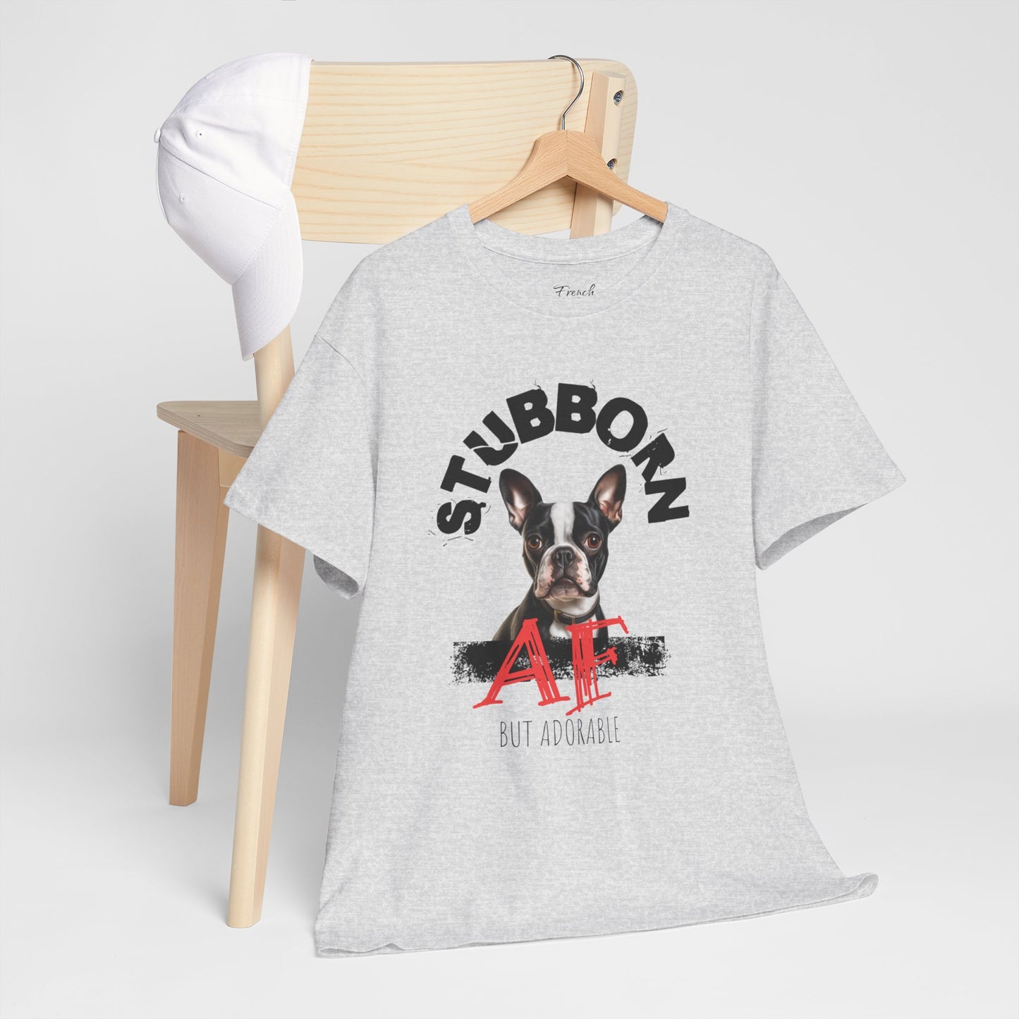 "Stubborn AF" Boston Terrier Unisex Heavy Cotton Tee